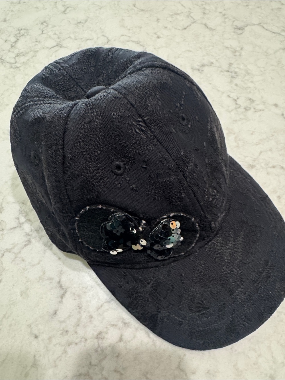 lululemon athletica Black Sequin Heart Baseball Cap - Women Accessories